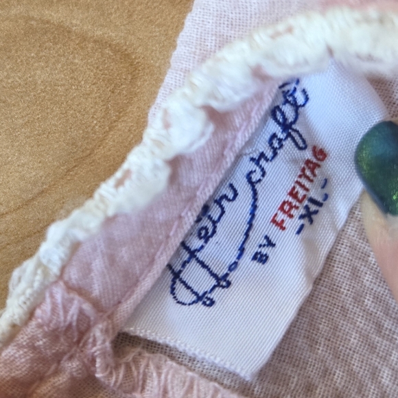 Vintage 1980s-1990s pale pastel pink lightweight linen pants romper jumpsuit - Picture 2 of 6